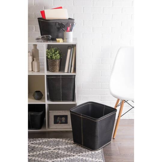 DII® 11" Zig Zag Stitch Trapezoid Fabric Bins, 2ct.